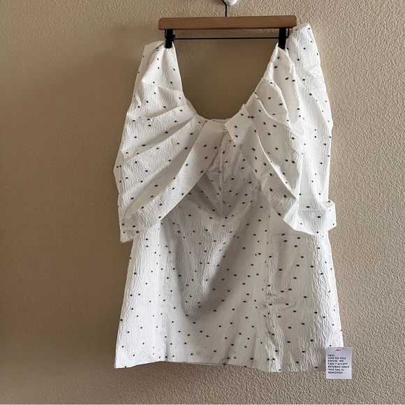 ASOS LUXE Jacquard Ruffle Bardot Mini Dress Size 20 NWT - Picture 3 of 10